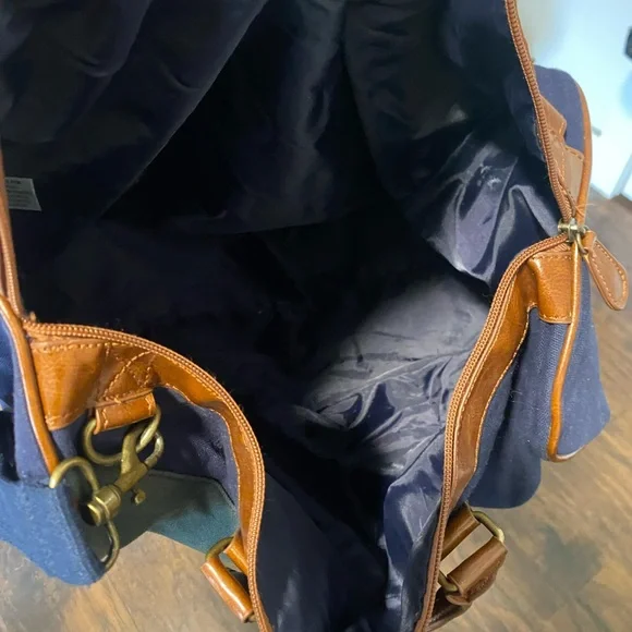 Vintage Ralph Lauren Navy and Brown Canvas Travel Tote - Picture 8 of 8